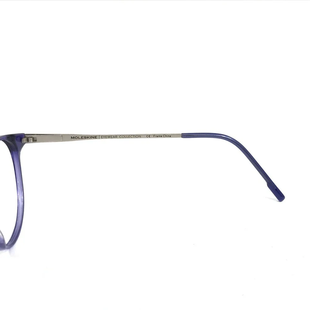 Moleskine Eyeglasses Frames MO1102 60 Periwinkle Crystal Blue Silver 51-17-145